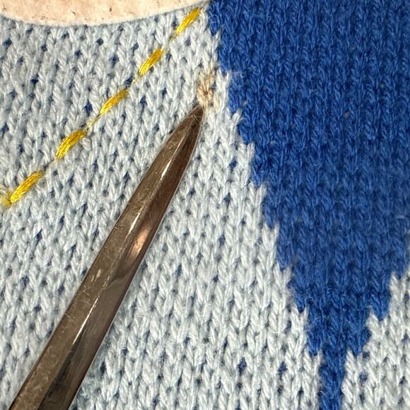 Luxe Sweater Vest Men’s Xl Light Blue Looney Toos Daffy Duck Acrylic Vintage‎ - Picture 6 of 6